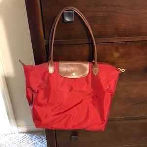 Red longchamp bag